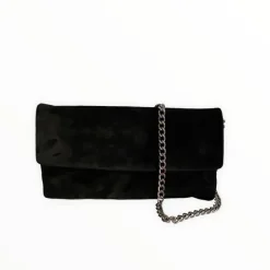 Le Babe Black Suede Clutch Bag