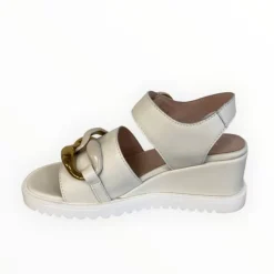 Marco Moreo Cream Wedge Sandal