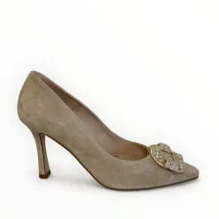 Marian Beige Suede Court Shoe