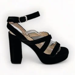 Marian Black Velvet Sandal