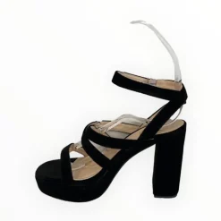 Marian Black Velvet Sandal
