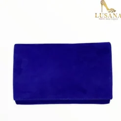 Marian Electric Blue Suede Clutch Bag