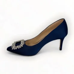 Marian Navy Silk Shoe