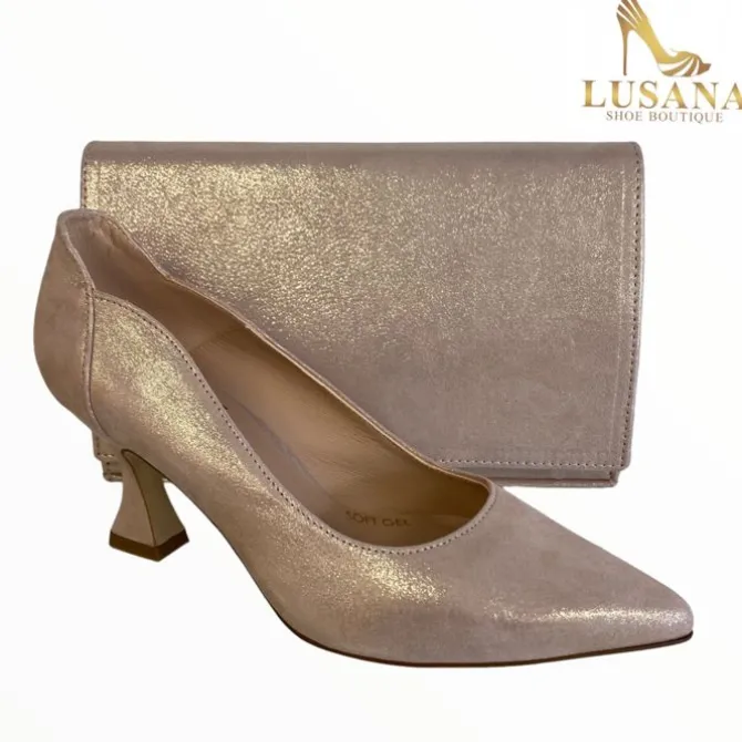 Marian Suede Rosa Clutch Bag