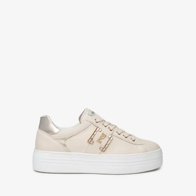 Nerogiardini Beige Leather Trainer