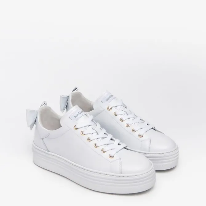 Nerogiardini White Trainers With Bow