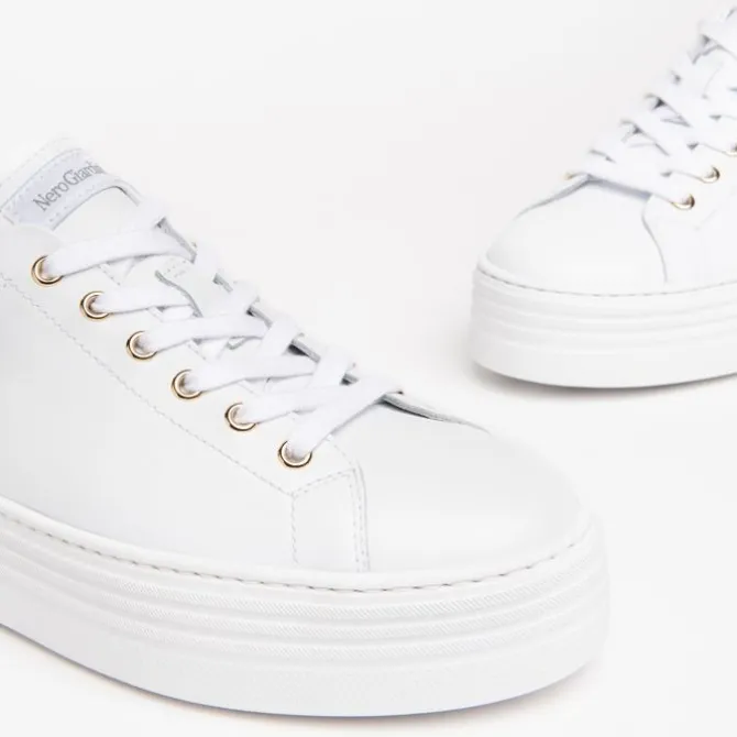 Nerogiardini White Trainers With Bow