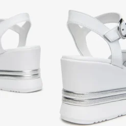 Nerogiardini White Wedge Sandal