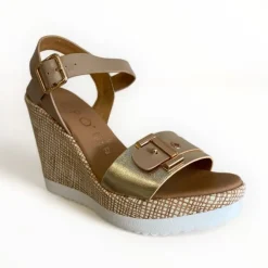 Repo Gold & Beige Wedge Sandal