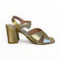 Repo Gold Block Heel Sandal