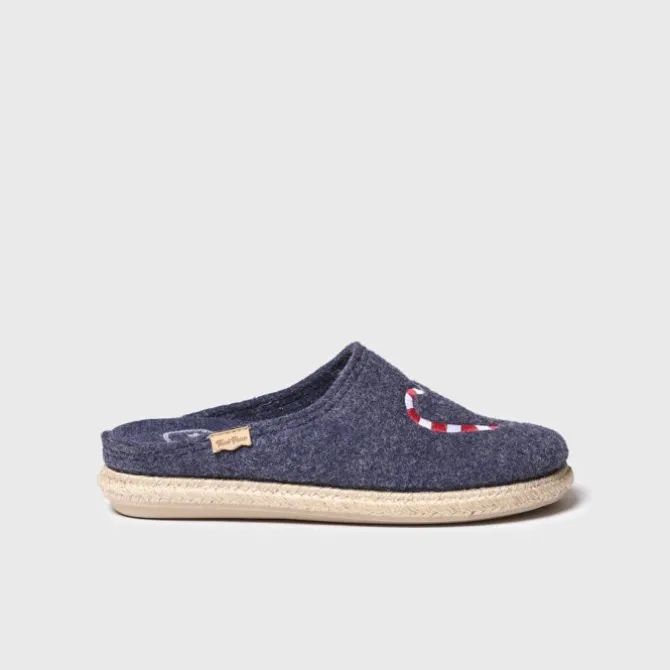 Toni Pons Miri-Nd Navy Felt Slippers