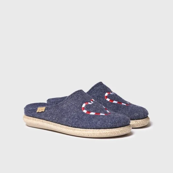 Toni Pons Miri-Nd Navy Felt Slippers