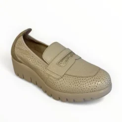 Wonders Beige & Gold Wedge